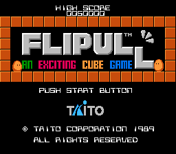 Pantalla de inicio de Flipull - An exciting cube game, de Famicom